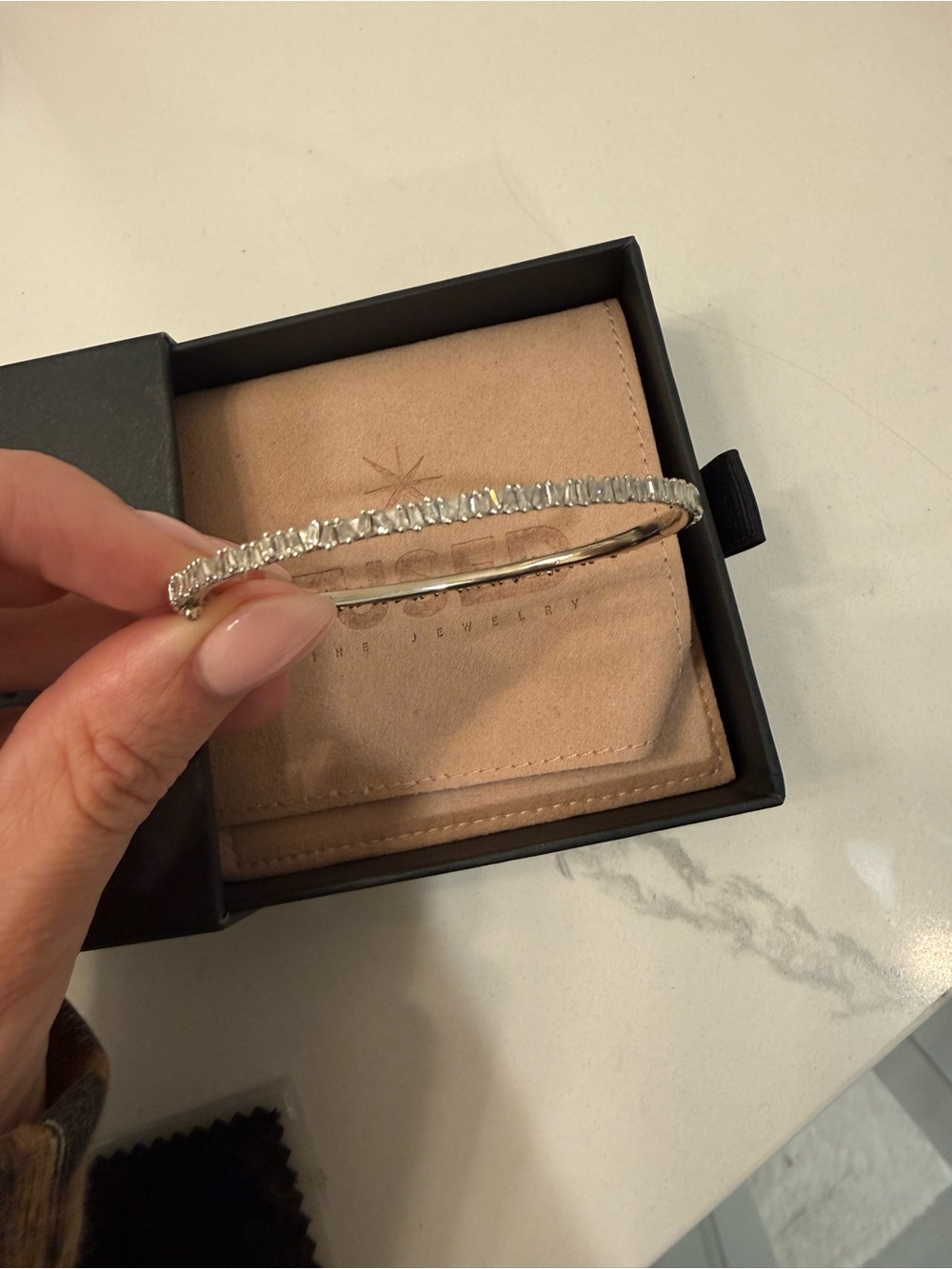 Natural diamond bangle